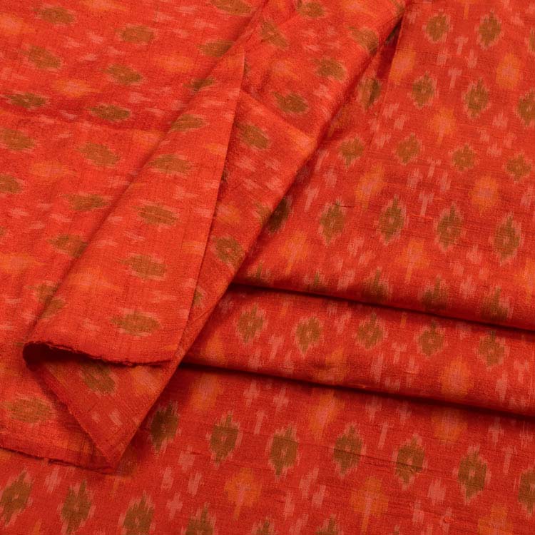 Handloom Pochampally Ikat Dupion Silk Kurta Material 10040814