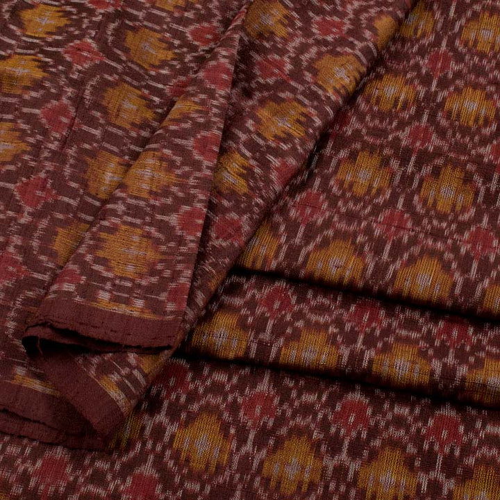 Handloom Pochampally Ikat Dupion Silk Kurta Material 10040815