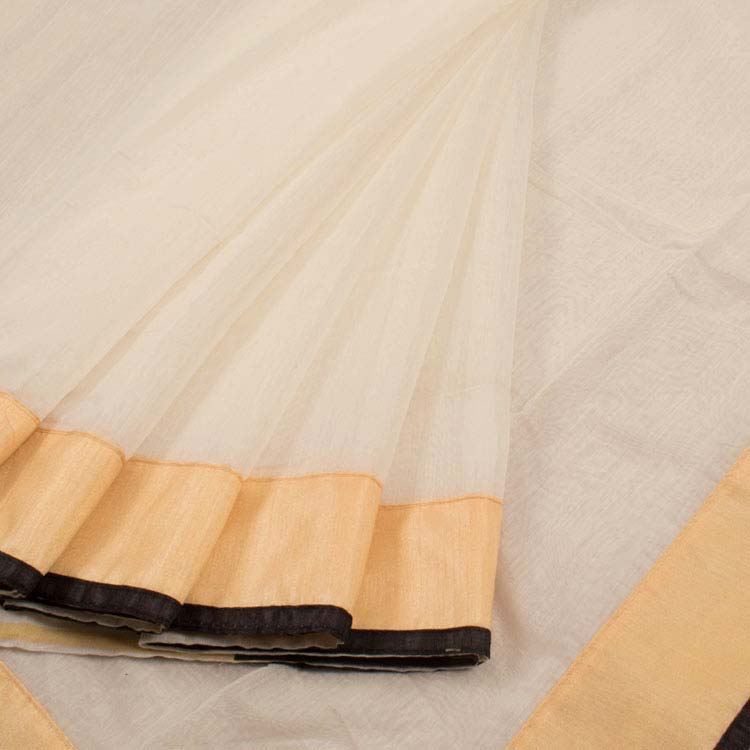 Handcrafted Silk Cotton Saree with Contrast Blouse 10039886