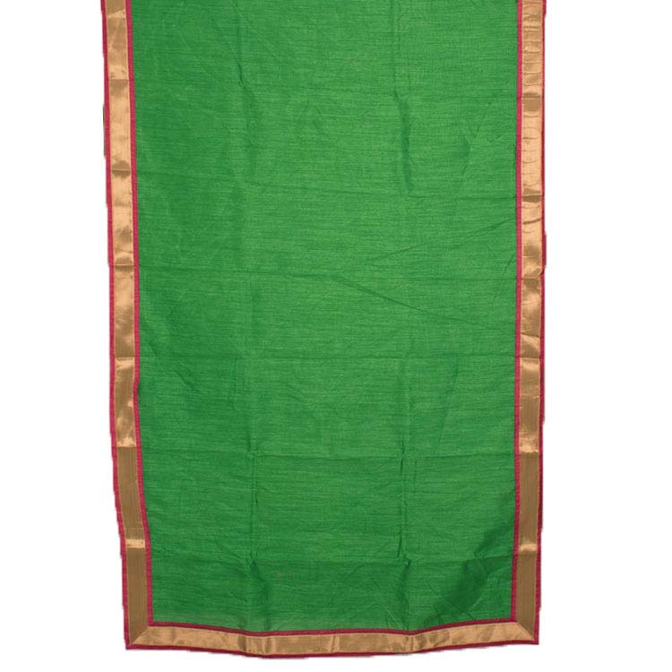 Handcrafted Silk Cotton Saree with Contrast Blouse 10039891