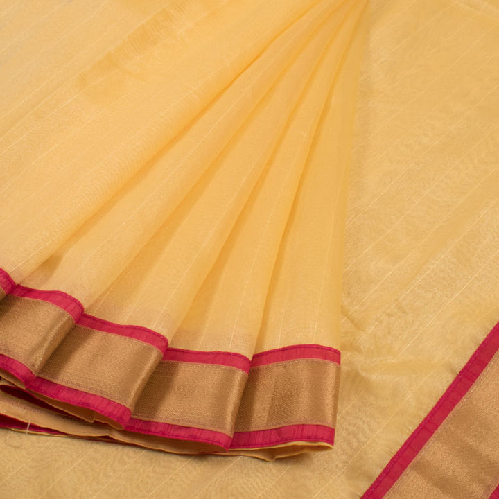 Handcrafted Silk Cotton Saree with Contrast Blouse 10039900