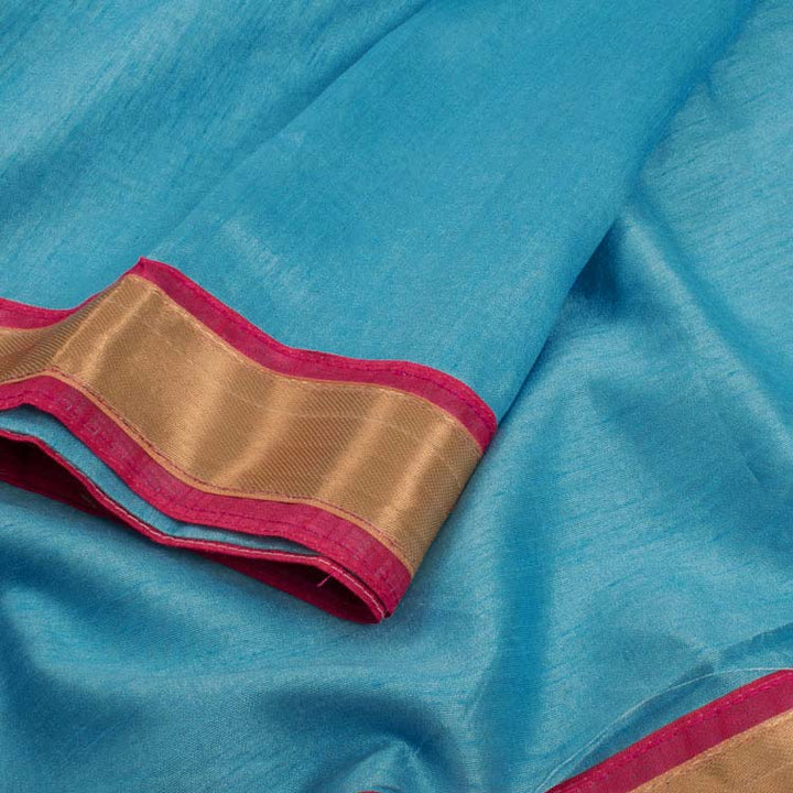 Handcrafted Silk Cotton Saree with Contrast Blouse 10039901