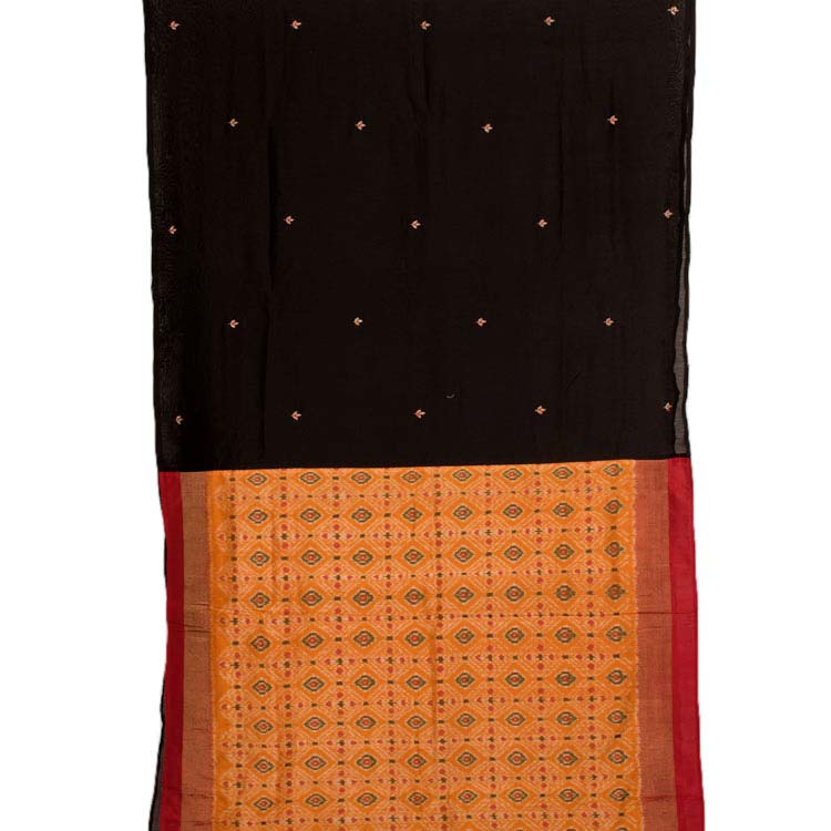Pochampally Ikat Hand Embroidered Half and Half Silk Saree 10044131