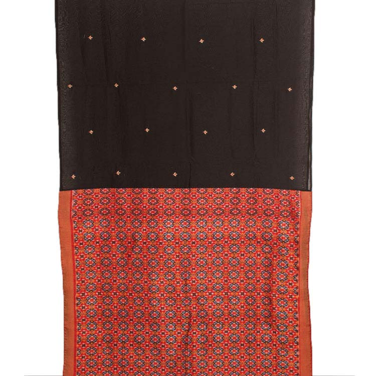 Pochampally Ikat Hand Embroidered Half and Half Silk Saree 10044132