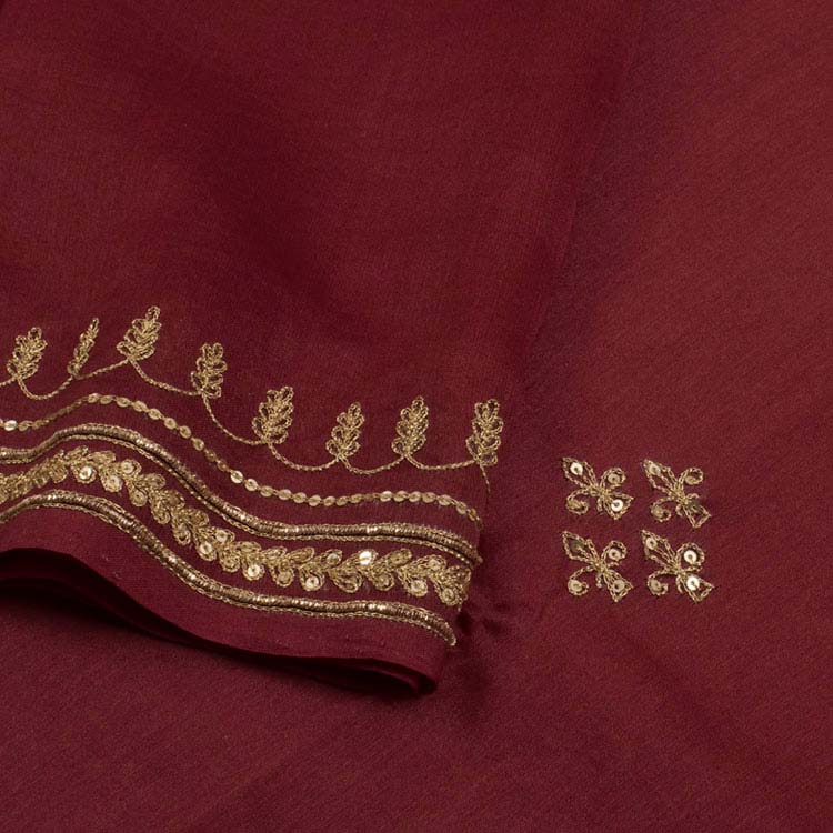 Sequin Work Hand Embroidered Chanderi Silk Saree 10045773