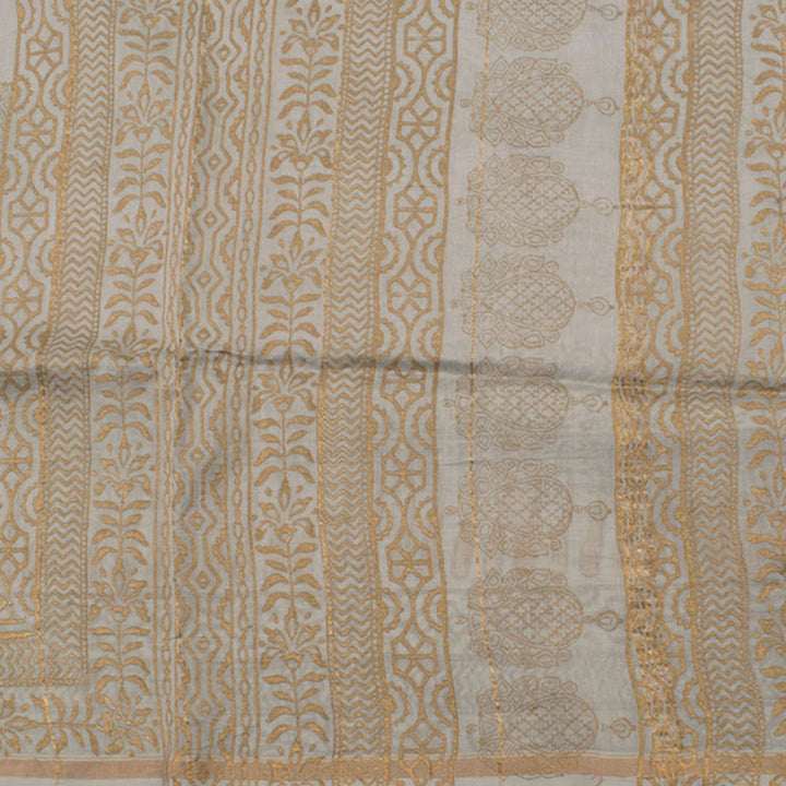 Hand Block Printed Chanderi Silk Cotton Saree 10052169