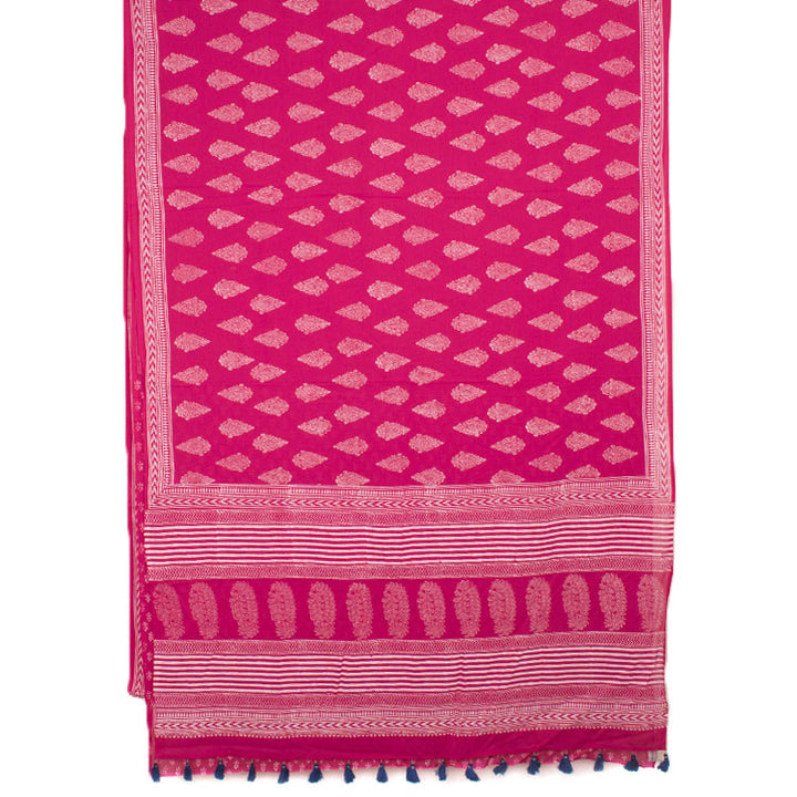 Hand Block Printed Mulmul Cotton Saree 10052181