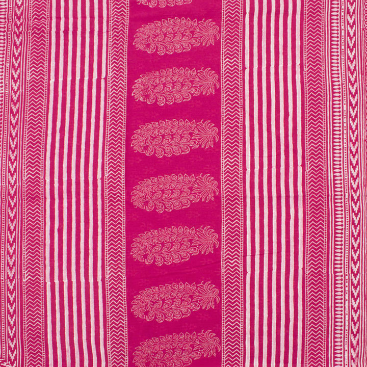 Hand Block Printed Mulmul Cotton Saree 10052181