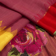 Applique Embroidered Handloom Kuttu Khadi Cotton Saree 10036122