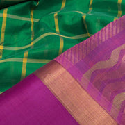 Green Handloom Gadwal Silk Cotton Saree 10036345