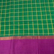 Green Handloom Gadwal Silk Cotton Saree 10036345