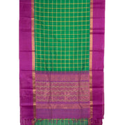 Green Handloom Gadwal Silk Cotton Saree 10036345
