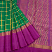 Green Handloom Gadwal Silk Cotton Saree 10036345