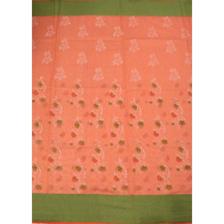 Hand Block Printed Chanderi Silk Cotton Saree 10036357