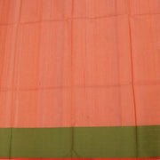 Orange Hand Block Printed Chanderi Saree 10036357