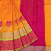 Yellow Handloom Chanderi Silk Saree 10036362