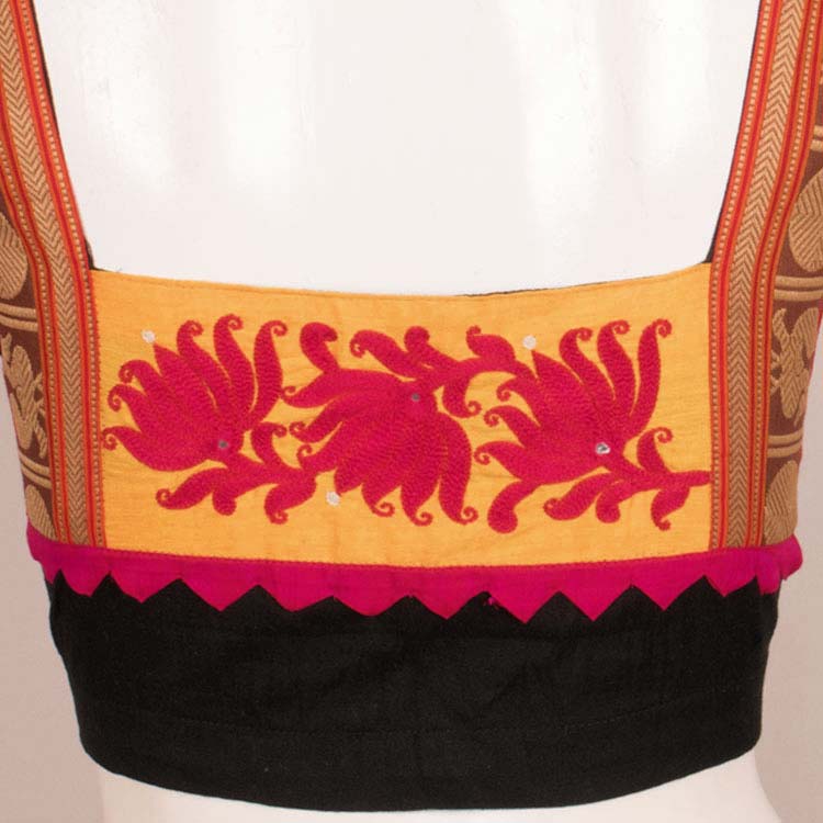 Hand Embroidered Mirror Work Cotton Blouse 10048003