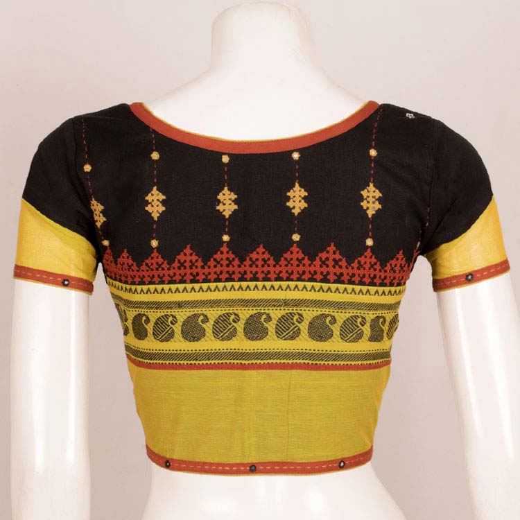 Hand Embroidered Mirror Work Cotton Blouse 10048005