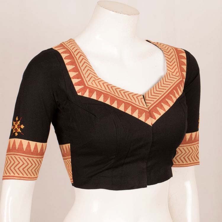 Hand Embroidered Mirror Work Cotton Blouse 10048009