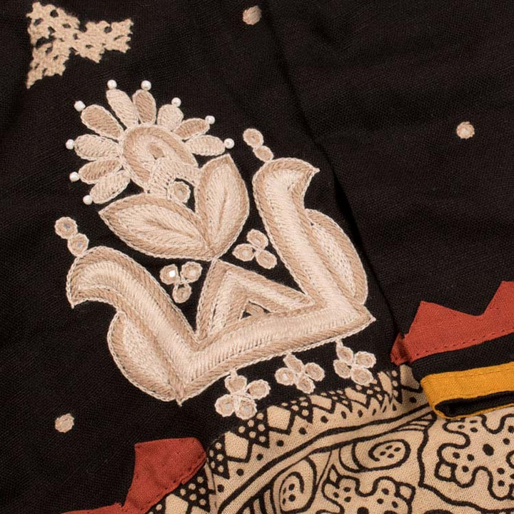 Hand Embroidered Mirror Work Cotton Blouse 10048017