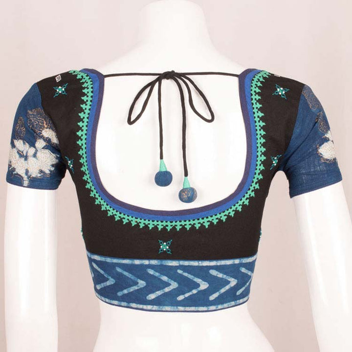Hand Embroidered Mirror Work Cotton Blouse 10048383