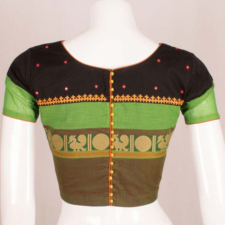 Hand Embroidered Mirror Work Cotton Blouse 10048390