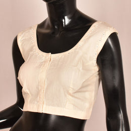 Hand Embroidered Mirror Work Cotton Blouse 10048391