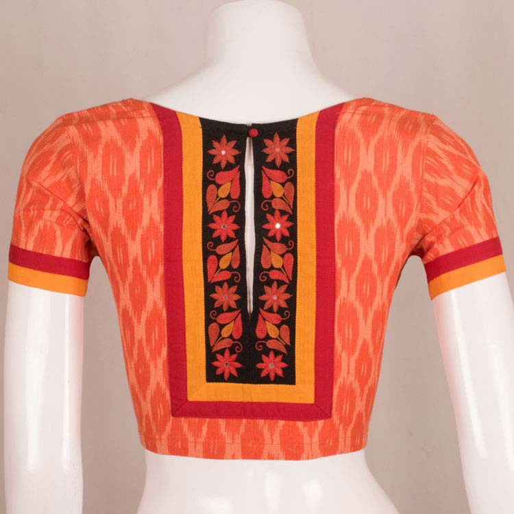 Hand Embroidered Ikat Cotton Blouse 10048402