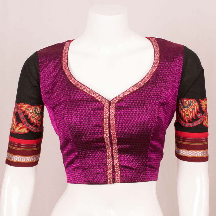 Hand Embroidered Mirror Work Cotton Blouse 10050098