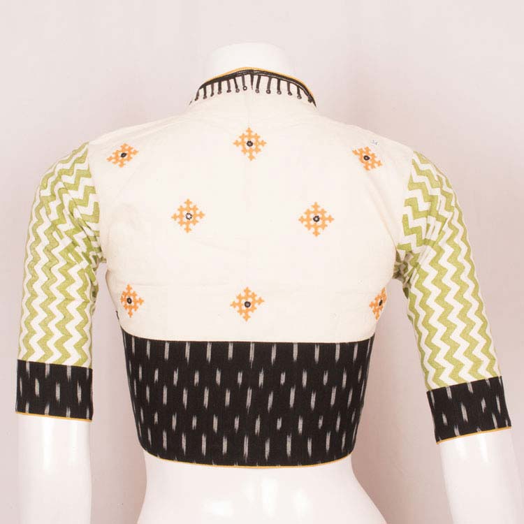 Hand Embroidered Mirror Work Cotton Blouse 10050102