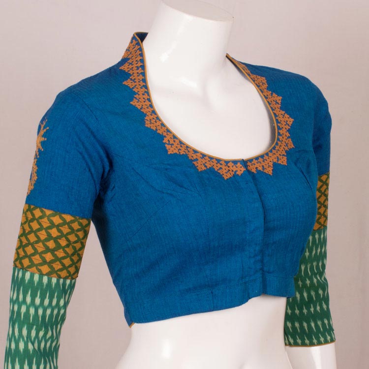 Hand Embroidered Mirror Work Cotton Blouse 10050906