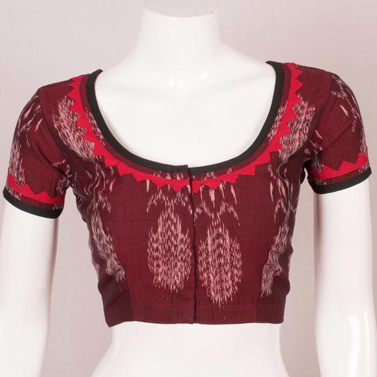 Hand Embroidered Ikat Cotton Blouse 10050907