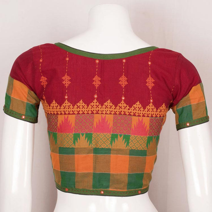 Hand Embroidered Mirror Work Cotton Blouse 10050919