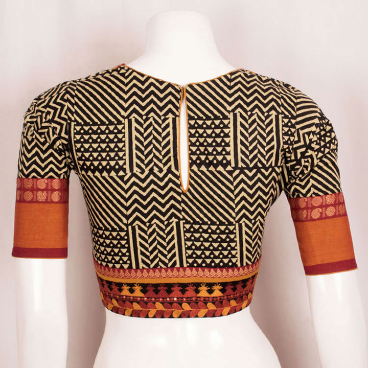 Hand Embroidered Mirror Work Cotton Blouse 10051201