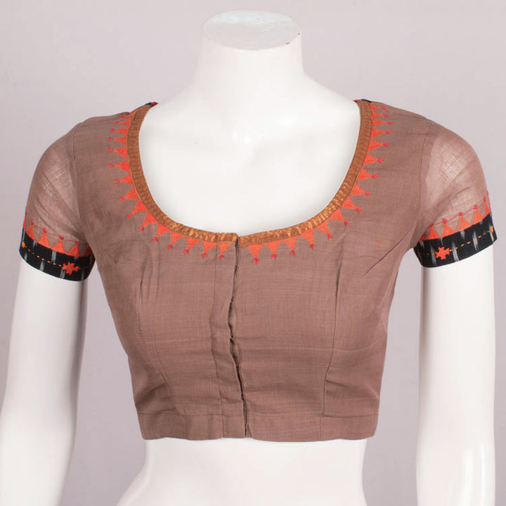 Hand Embroidered Mirror Work Cotton Blouse 10051210