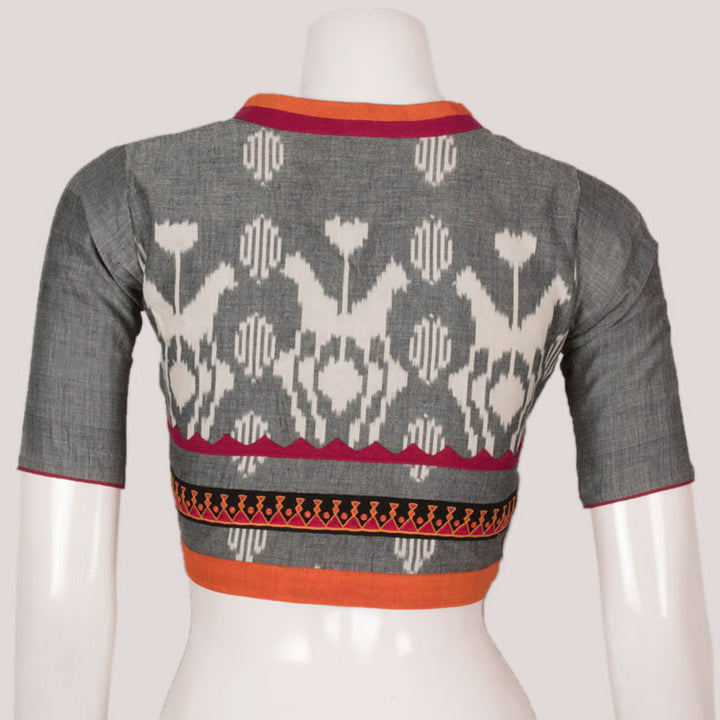 Hand Embroidered Ikat Cotton Blouse 10051432