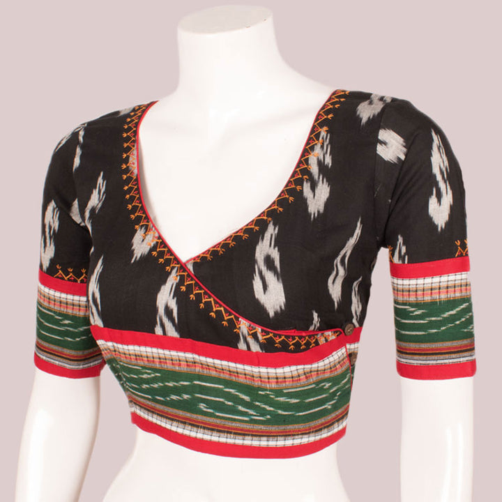Hand Embroidered Ikat Cotton Blouse 10052078