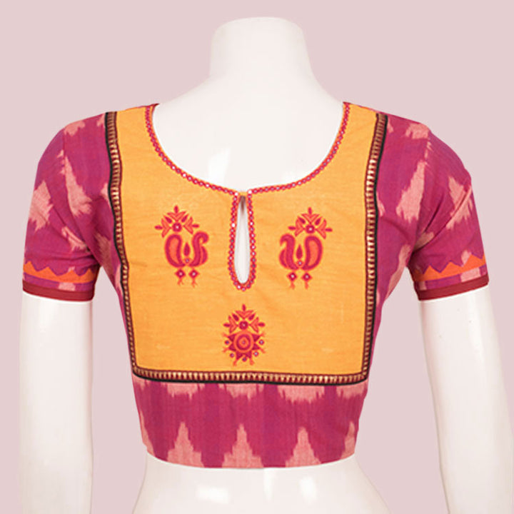 Hand Embroidered Mirror Work Cotton Blouse 10052082