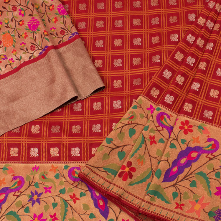 Universal Size Banarasi Katan Silk Langa Choli Material 10053242