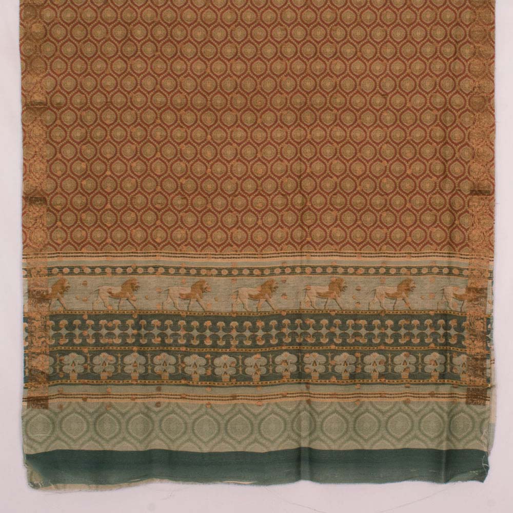 Handloom Banarasi Printed Linen Salwar Suit Material 10033315