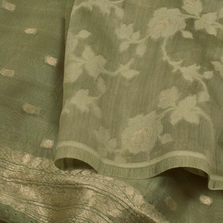 Handloom Banarasi Katrua Silk Cotton Salwar Suit Material 10045917