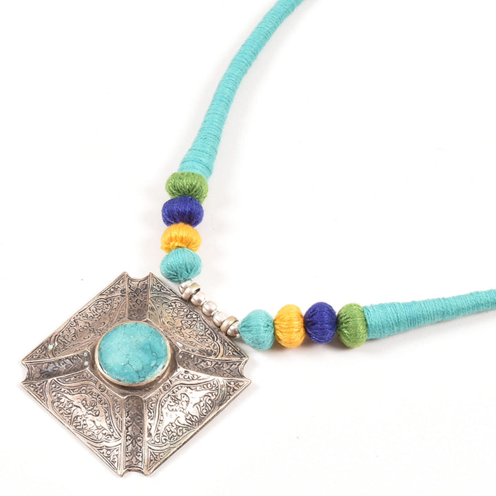 Handcrafted Necklace with Antique Afghani Pendant 10012882