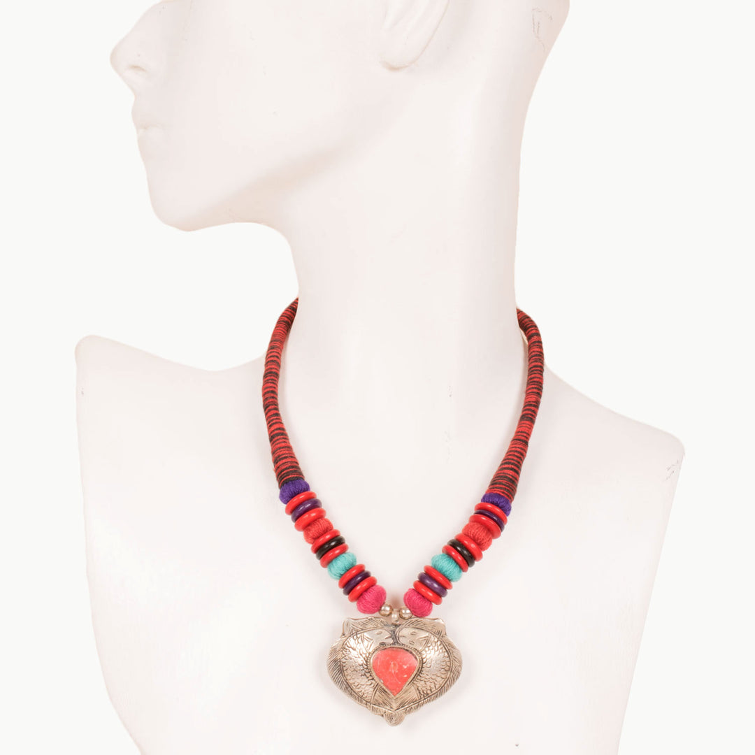 Handcrafted Necklace With Antique Afghani Pendant 10017061