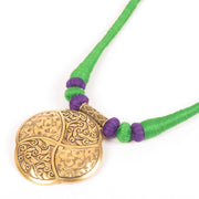 Handcrafted Necklace With Brass Pendant 10022121