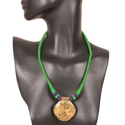Handcrafted Necklace With Brass Pendant 10022121