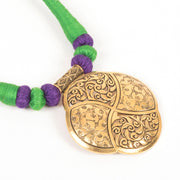 Handcrafted Necklace With Brass Pendant 10022121