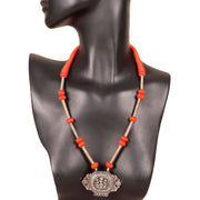 Handcrafted Necklace With Krishna German Silver Pendant 10022125