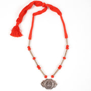 Handcrafted Necklace With Krishna German Silver Pendant 10022125