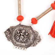 Handcrafted Necklace With Krishna German Silver Pendant 10022125