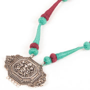 Handcrafted Necklace With Krishna German Silver Pendant 10022126